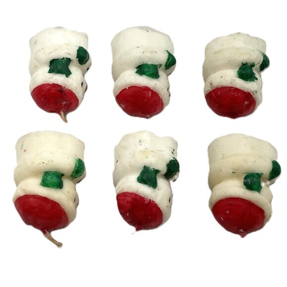 Lot of 6 VTG Christmas Tealight Candle Snowman Shape Red Hat Collectible Candles - Picture 6 of 7